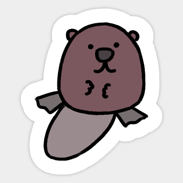 Little beaver drawing Sticker by Oranges